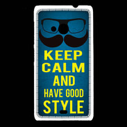 Coque Nokia Lumia 535 Keep Calm and Have a good Style Bleu