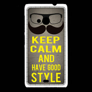 Coque Nokia Lumia 535 Keep Calm and Have a good Style Gris