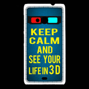 Coque Nokia Lumia 535 Keep Calm and See your life 3D Bleu