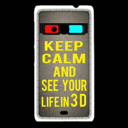 Coque Nokia Lumia 535 Keep Calm and See your life 3D Gris