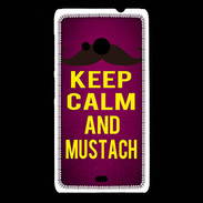 Coque Nokia Lumia 535 Keep Calm and Mustach Rose