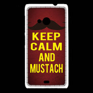 Coque Nokia Lumia 535 Keep Calm and Mustach Rouge