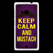 Coque Nokia Lumia 535 Keep Calm and Mustach Violet