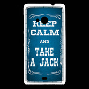 Coque Nokia Lumia 535 Keep Calm and Take Jack Bleu