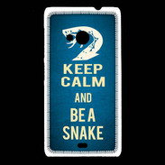 Coque Nokia Lumia 535 Keep Calm and Be a Snake bleu