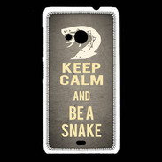 Coque Nokia Lumia 535 Keep Calm and Be a Snake Gris