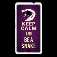 Coque Nokia Lumia 535 Keep Calm and Be a Snake Violet