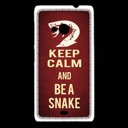 Coque Nokia Lumia 535 Keep Calm and Be a Snake Rouge