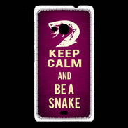 Coque Nokia Lumia 535 Keep Calm and Be a Snake Rose