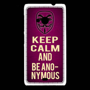 Coque Nokia Lumia 535 Keep Calm and Be Anonymous Rose