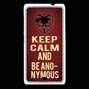 Coque Nokia Lumia 535 Keep Calm and Be Anonymous Rouge