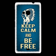 Coque Nokia Lumia 535 Keep Calm and Be Free Bleu