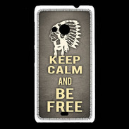 Coque Nokia Lumia 535 Keep Calm and Be Free Gris