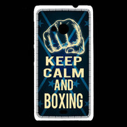 Coque Nokia Lumia 535 Keep Calm and Boxing Bleu