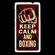 Coque Nokia Lumia 535 Keep Calm and Boxing Rouge