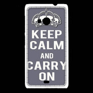 Coque Nokia Lumia 535 Keep Calm and Carry on Gris