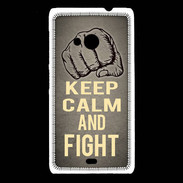 Coque Nokia Lumia 535 Keep Calm and Fight Gris