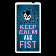 Coque Nokia Lumia 535 Keep Calm and Fist BLeu