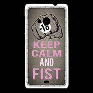 Coque Nokia Lumia 535 Keep Calm and Fist Gris