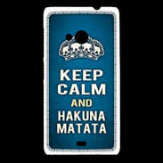 Coque Nokia Lumia 535 Keep Calm and Hakuna Matata Bleu