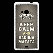 Coque Nokia Lumia 535 Keep Calm and Hakuna Matata Gris