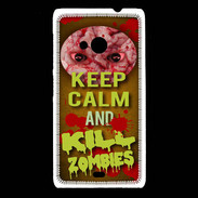 Coque Nokia Lumia 535 Keep Calm and Kill Zombies Orange