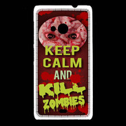 Coque Nokia Lumia 535 Keep Calm and Kill Zombies Rouge
