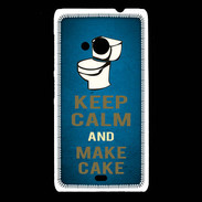 Coque Nokia Lumia 535 Keep Calm and Make cake Bleu