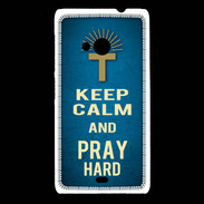 Coque Nokia Lumia 535 Keep Calm and Pray Christian Bleu