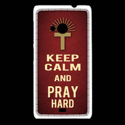 Coque Nokia Lumia 535 Keep Calm and Pray Christian Rouge