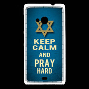Coque Nokia Lumia 535 Keep Calm and Pray jewish BLeu