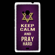Coque Nokia Lumia 535 Keep Calm and Pray jewish Violet