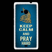 Coque Nokia Lumia 535 Keep Calm and Pray Muslim Bleu