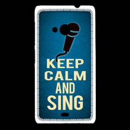 Coque Nokia Lumia 535 Keep Calm and Sing Bleu