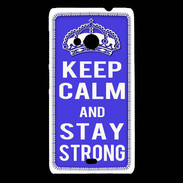 Coque Nokia Lumia 535 Keep Calm and Stay strong Bleu