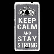 Coque Nokia Lumia 535 Keep Calm and Stay strong Gris