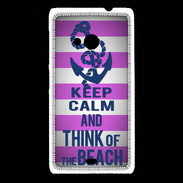 Coque Nokia Lumia 535 Keep Calm and Think Beach Rose
