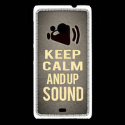 Coque Nokia Lumia 535 Keep Calm and Up Sound Gris
