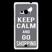 Coque Nokia Lumia 535 Keep Calm Go Shopping Gris