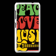 Coque Nokia Lumia 530 Peace Love Music