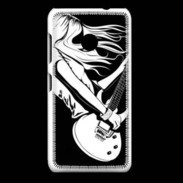 Coque Nokia Lumia 530 Musicienne guitare électrique en noir et blanc