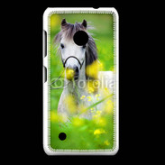 Coque Nokia Lumia 530 Poney Shetland gris et blanc