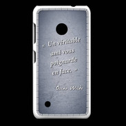 Coque Nokia Lumia 530 Ami poignardée Bleu Citation Oscar Wilde
