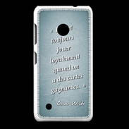 Coque Nokia Lumia 530 Cartes gagnantes Turquoise Citation Oscar Wilde