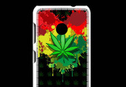 Coque Nokia Lumia 530 Feuille de cannabis et cœur Rasta