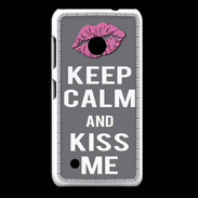 Coque Nokia Lumia 530 Keep Calm Kiss me Gris
