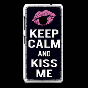 Coque Nokia Lumia 530 Keep Calm Kiss me Noir