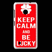 Coque Nokia Lumia 530 Keep Calm Be Lucky Rouge