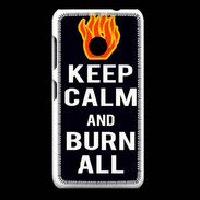 Coque Nokia Lumia 530 Keep Calm Burn Noir