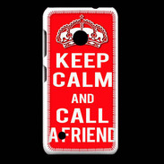 Coque Nokia Lumia 530 Keep Calm Call friend Rouge